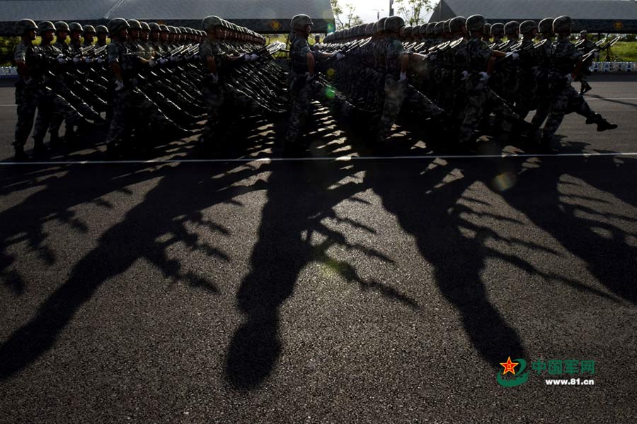 PLA soldiers conduct training for V-Day parade at Military Parade Village
