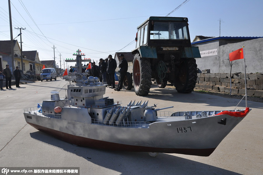 Fisherman makes seven warship models in 10 years