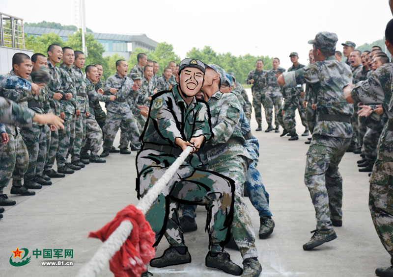 Photos and hand-painted pictures brighten the military training life