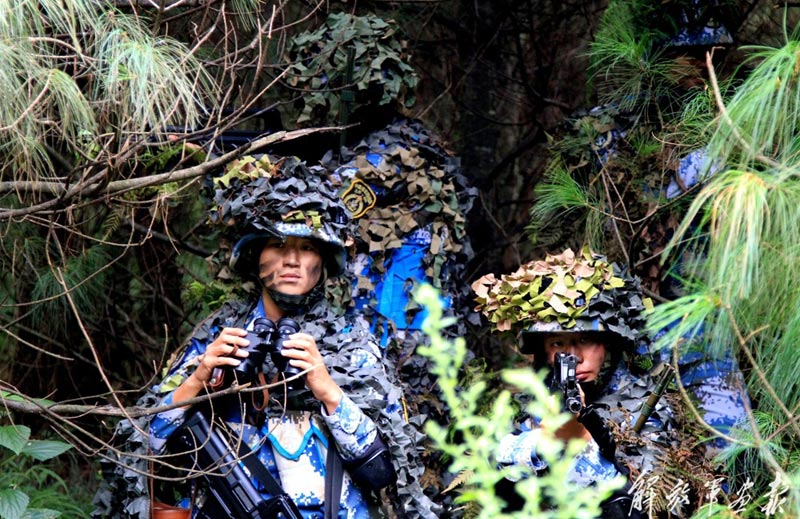 Female PLA marines' camouflage