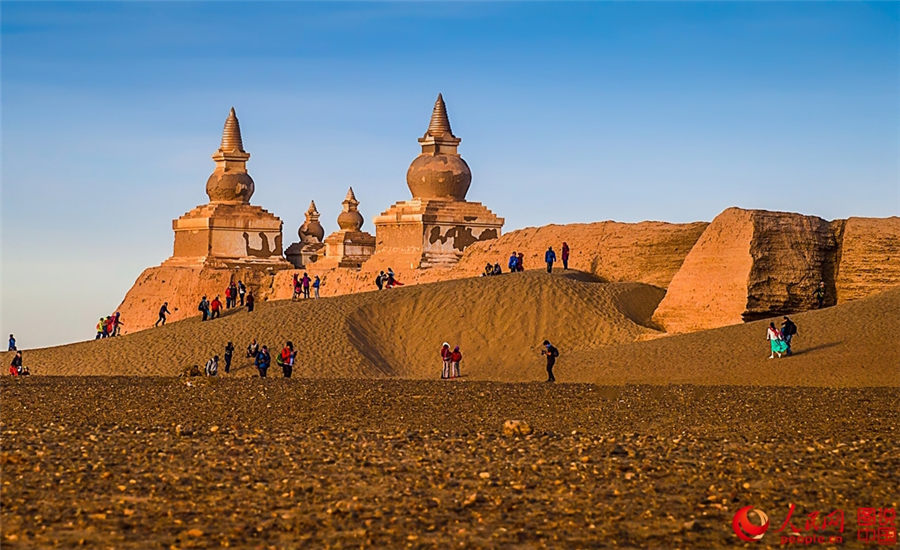 Ancient city ruins in gobi desert