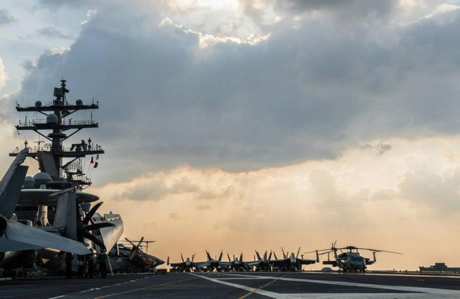 U.S. jets intercept Russian bombers flying near U.S. aircraft carrier