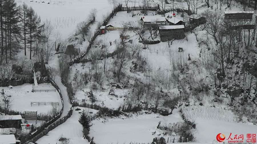 Picturesque snow scenery of Songling village