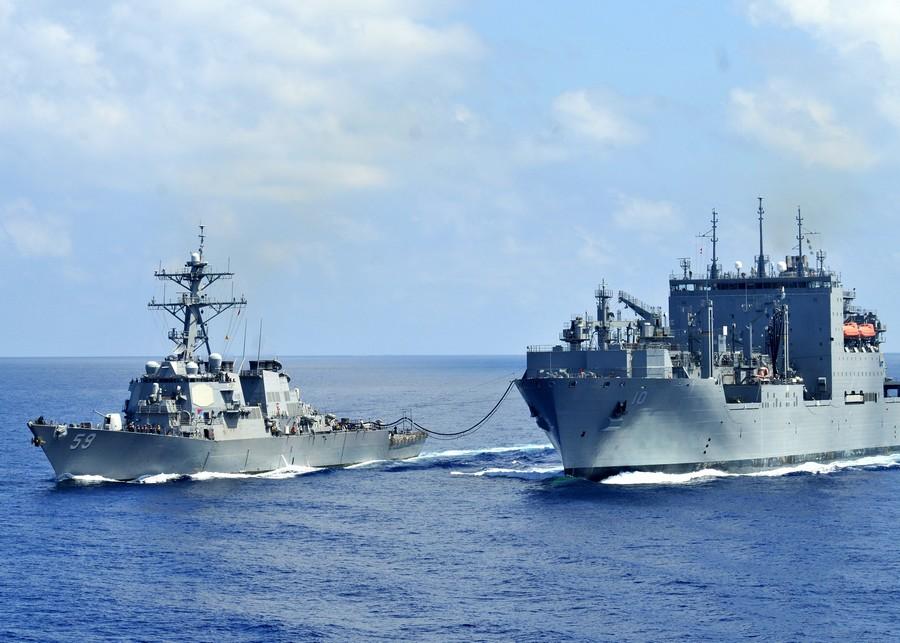 US warships still sailing in the South China Sea