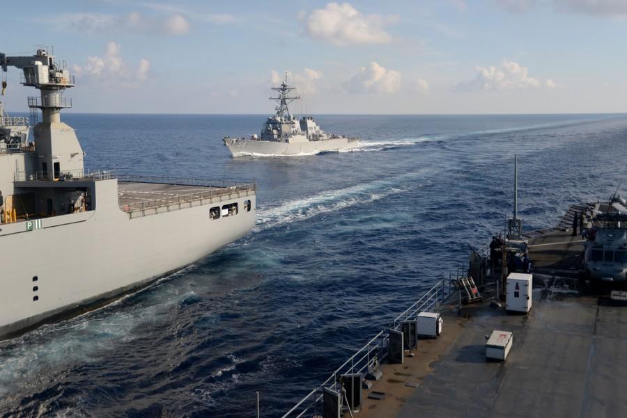 US warships still sailing in the South China Sea