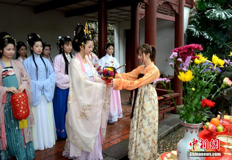 Traditional flower worship ceremony held at the Spring Equinox
