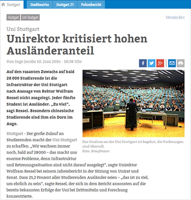 University of Stuttgart slammed for alleged prejudice against Chinese students