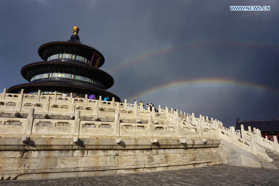 Double rainbow brightens sky over Beijing