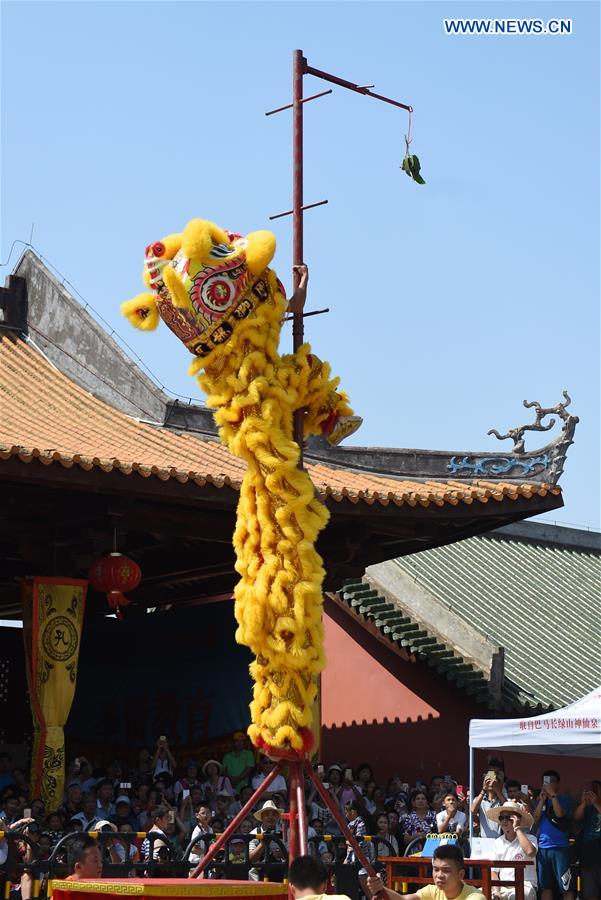 Lion dance contest held in S China's Guangxi