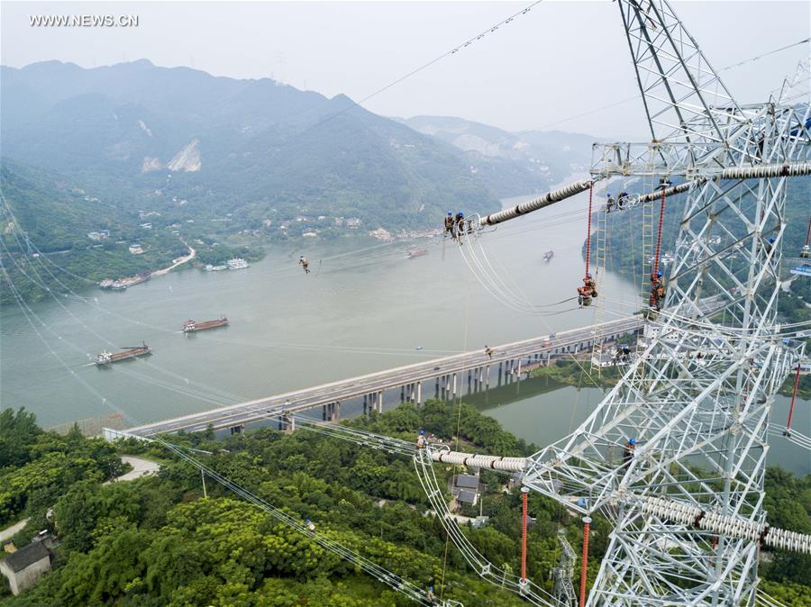 Power transmission project completed in construction in SW China