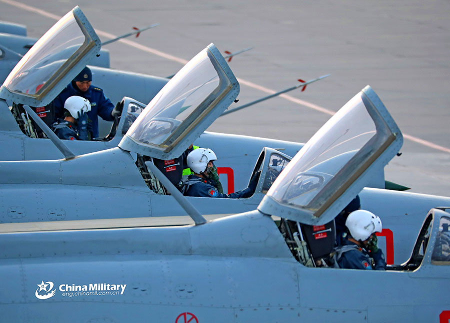 Fighter jet soars into the sky