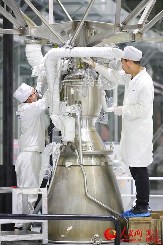 Chinese private carrier rocket engine TQ-12 assembled