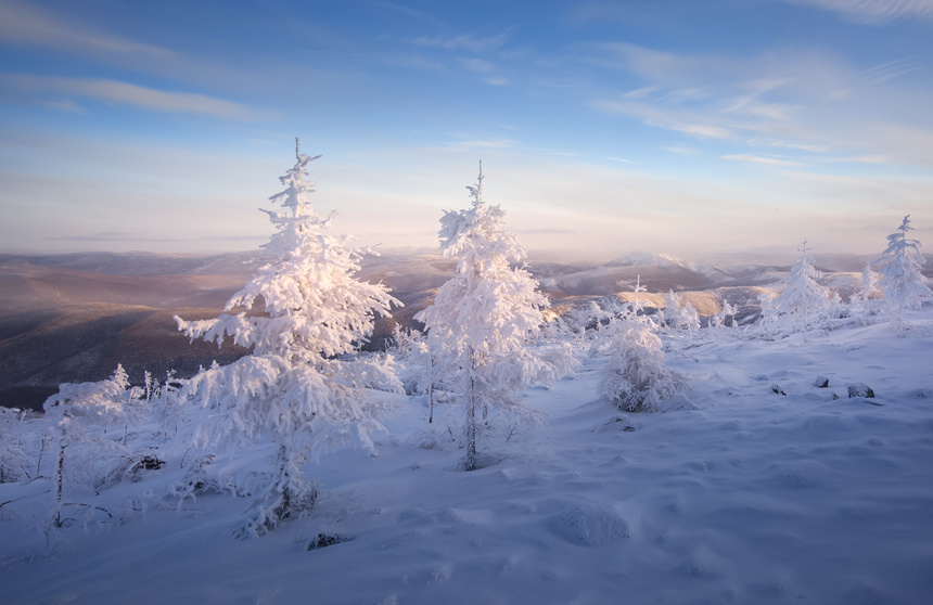 Spectacular rime scenery in