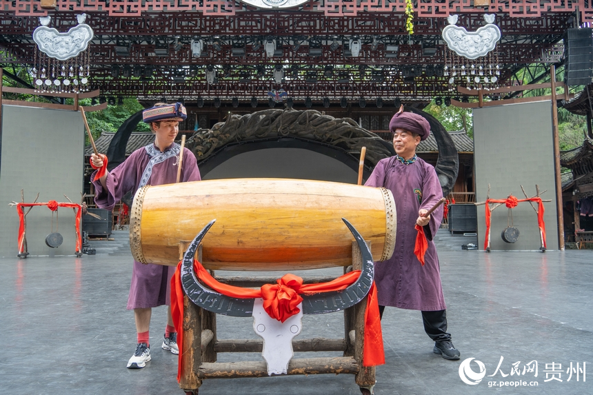 European musicians explore Miao culture in Xijiang Qianhu Miao Village, SW China's Guizhou