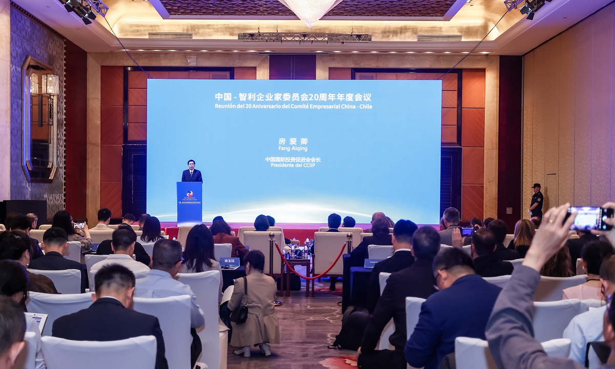 The 20th Anniversary Annual Meeting of the China-Chile Business Council is held in Beijing on May 15, 2025. Photo: Courtesy of the China Council for International Investment Promotion